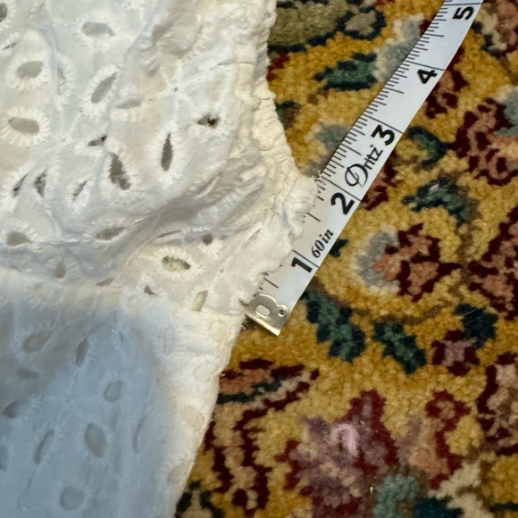 Showpo . White Eyelet Sweetheart Neckline Women’s 12 Mini Dress Ruffle - Picture 6 of 10